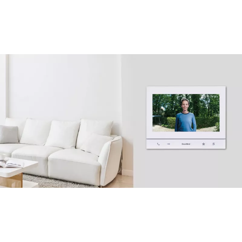 DoorBird A1103 IP Video Indoor Station Polar White Edition con display touchscreen capacitivo IPS da 7 pollici, Fast Ethernet, PoE