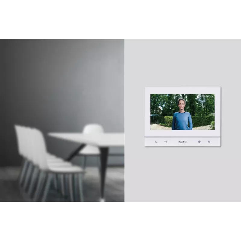 DoorBird A1103 IP Video Indoor Station Polar White Edition con display touchscreen capacitivo IPS da 7 pollici, Fast Ethernet, PoE