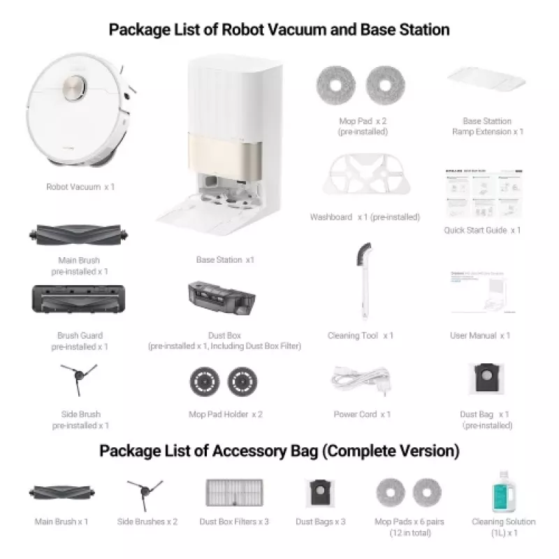 Dreame X40 Ultra Complete Robot aspirapolvere, bianco