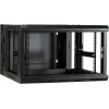 DSIT DS6606-DOUBLE armadio rack a parete 6U con porta in vetro reversibile, 600x600x368 mm, nero
