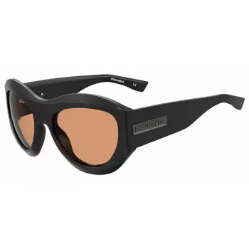 DSQUARED2 D2-0072-S-8LZ Occhiali da sole uomo - montatura nera, lenti grigie, 59 mm