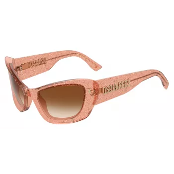 DSQUARED2 occhiali da sole da donna D2-0118-S-733 montatura in acetato nero quadrata lente sfumata grigia 57mm