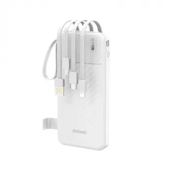Dudao K11 Powerbank 10000mAh con cavi integrati bianco