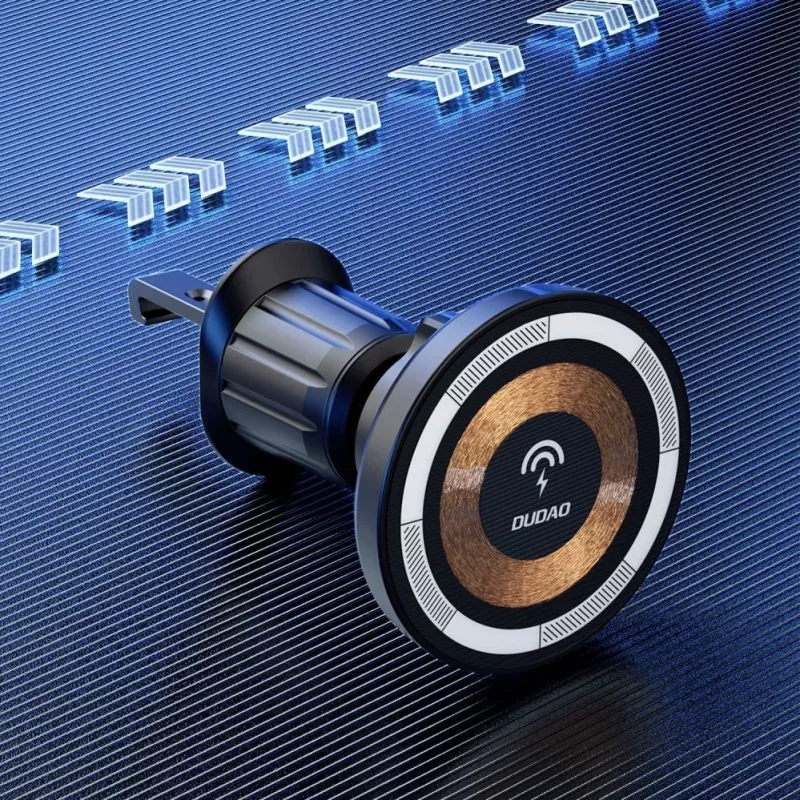 Supporto magnetico Dudao con caricabatterie a induzione MagSafe 15W per bocchette dell'aria auto - nero