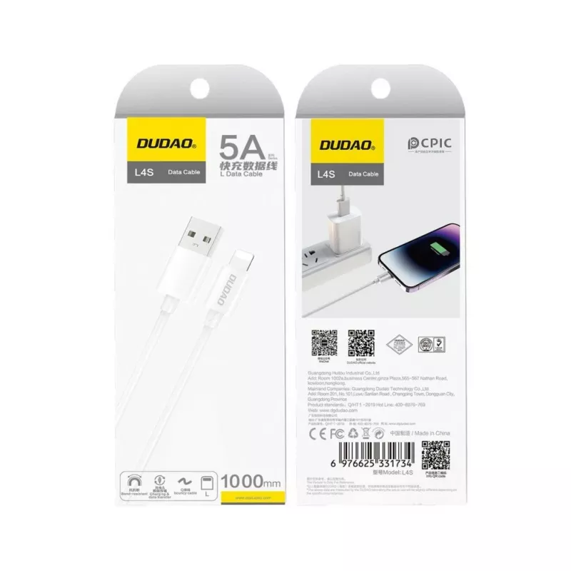 Dudao cavo USB-A a Lightning 1m bianco
