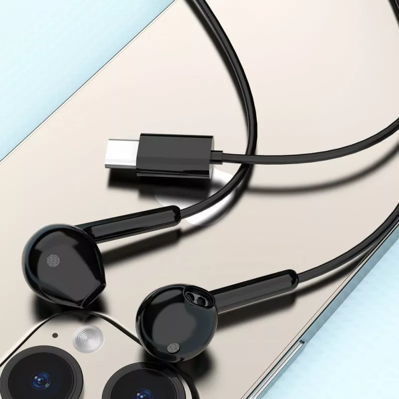 Dudao X3C Cuffie in-ear con filo USB-C 1,2m - nere