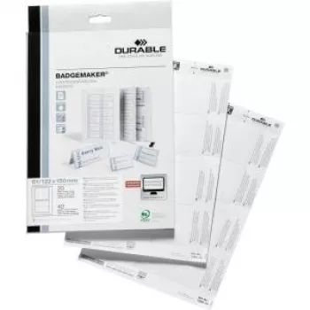DURABLE BADGEMAKER® Etichette inserti 61 x 150 mm, bianco, 20/confezione 145902
