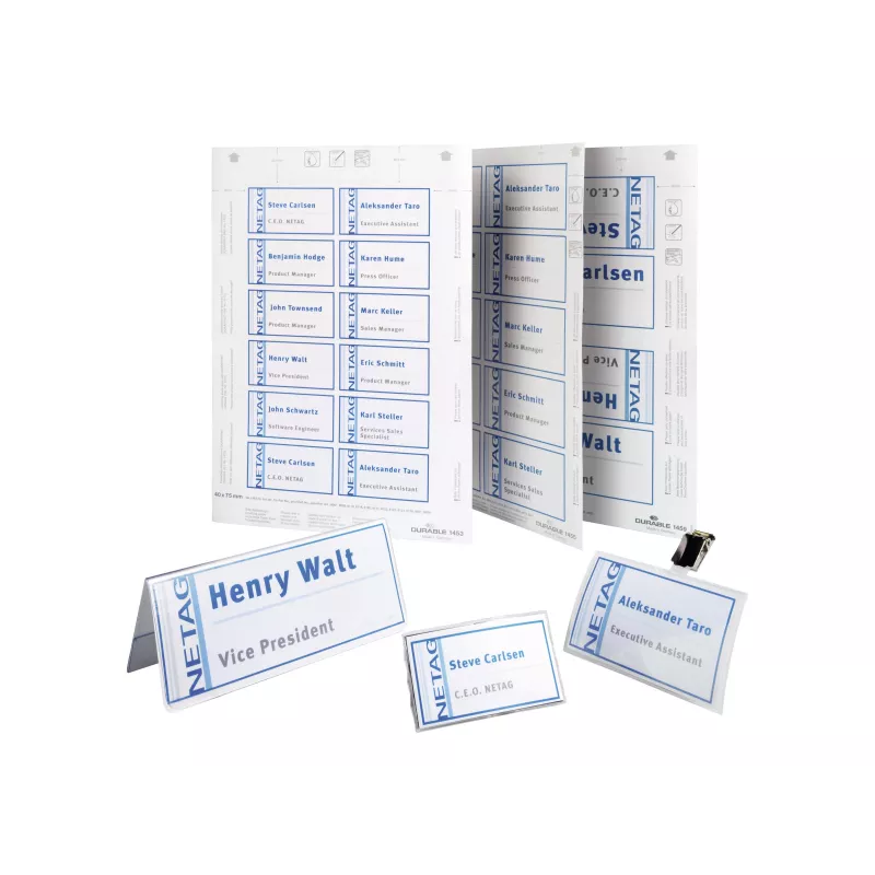 DURABLE BADGEMAKER® etichette da inserimento 61 x 210 mm, 100 pezzi, cartoncino bianco, laser/inkjet 146002