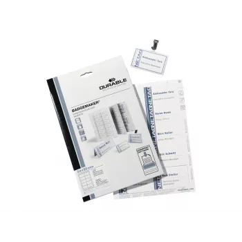 DURABLE BADGEMAKER® etichette da inserimento 61 x 210 mm, 100 pezzi, cartoncino bianco, laser/inkjet 146002