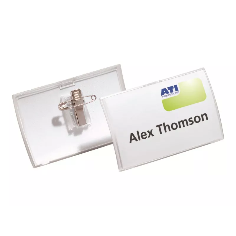 DURABLE CLICK FOLD portabadge con clip combinata, 90 x 54 mm, trasparente, confezione da 25 (821419)