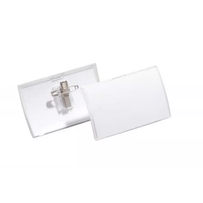 DURABLE CLICK FOLD portabadge con clip combinata, 90 x 54 mm, trasparente, confezione da 25 (821419)