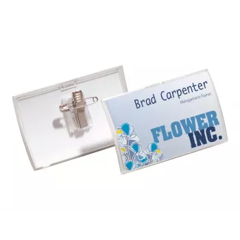 DURABLE CLICK FOLD portabadge con clip combinata, 90 x 54 mm, trasparente, confezione da 25 (821419)