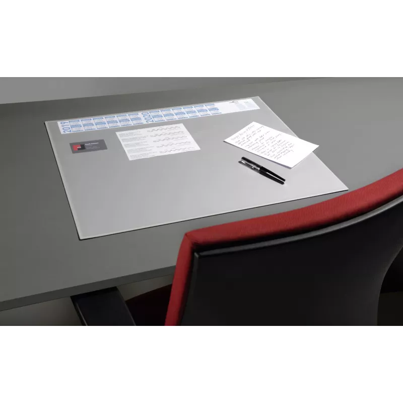 DURABLE Sottomano da scrivania con calendario integrato, copertura totale trasparente, 65x52 cm, blu scuro