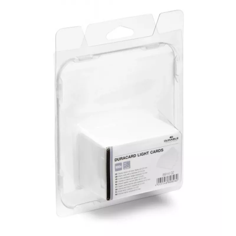 DURABLE DURACARD® Carte in plastica 0,50 mm bianco CR80 (confezione da 100) 891402