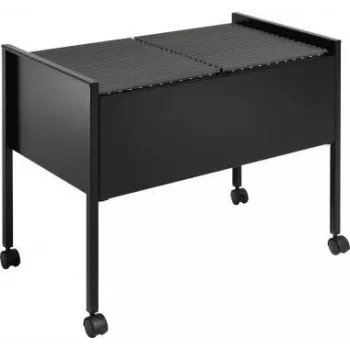 DURABLE ECONOMY DUO 100 carrello per faldoni A4 con capacità 100 file, due file, telaio in acciaio, 4 ruote piroettanti, nero 308201