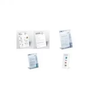 DURABLE espositore A4 verticale a L, acrilico trasparente, confezione da 2 859619