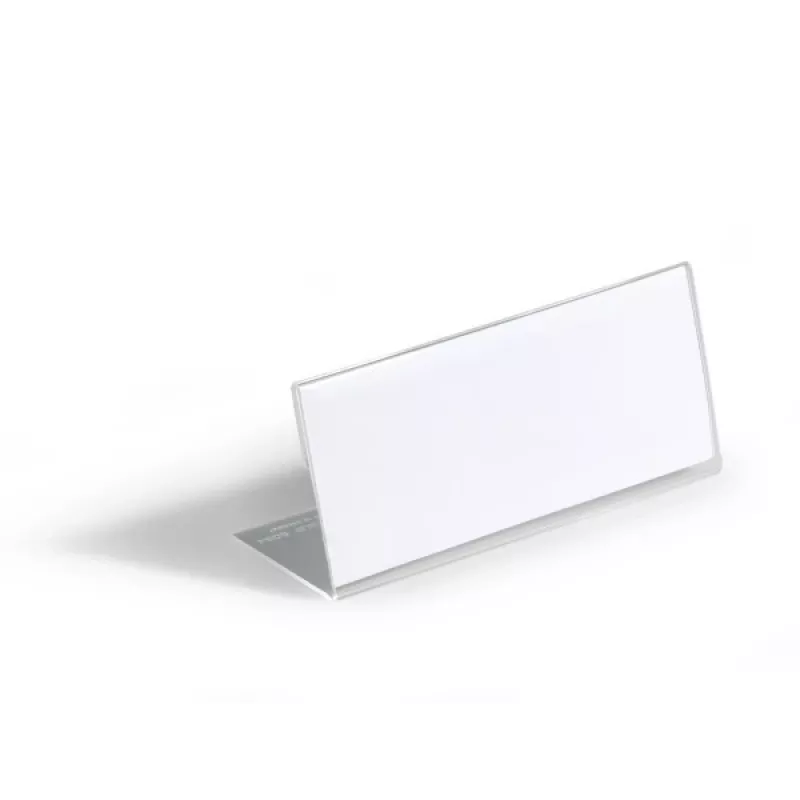 DURABLE portanome da tavolo a L 61x150 mm in acrilico trasparente, confezione da 10 805419