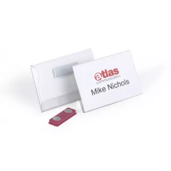 DURABLE Targhetta magnetica per nomi 90 x 54 mm, trasparente, 25 per confezione 811719