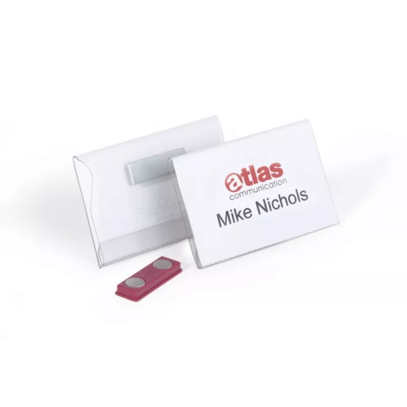 DURABLE Targhetta magnetica per nomi 90 x 54 mm, trasparente, 25 per confezione 811719
