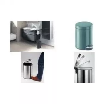 DURABLE Cestino per rifiuti a pedale rotondo in metallo 5 L argento 341058