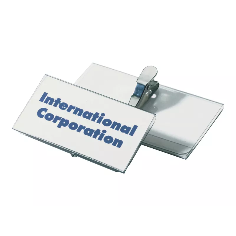 DURABLE portabadge 75x40 mm con pinza a coccodrillo, trasparente, confezione da 25 811019