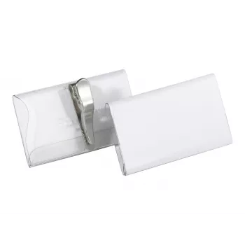 DURABLE portabadge 75x40 mm con pinza a coccodrillo, trasparente, confezione da 25 811019