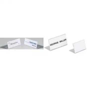 DURABLE SHERPA® espositore da tavolo a L, acrilico, 61x210 mm, formato orizzontale, trasparente, confezione da 10 803119
