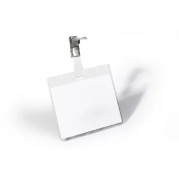 DURABLE VISITOR Portanome 90 x 60 mm con clip girevole, trasparente, 25 pezzi (800319)
