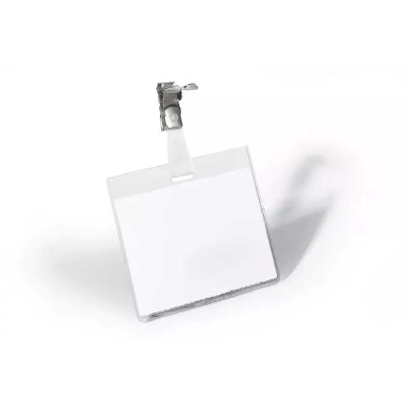 DURABLE VISITOR Portanome 90 x 60 mm con clip girevole, trasparente, 25 pezzi (800319)