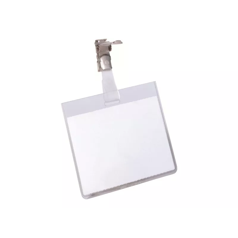 DURABLE VISITOR Portanome 90 x 60 mm con clip girevole, trasparente, 25 pezzi (800319)