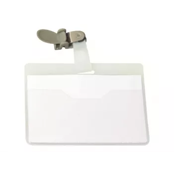 DURABLE VISITOR Portanome 90 x 60 mm con clip girevole, trasparente, 25 pezzi (800319)