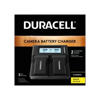 Duracell caricabatterie doppio per batterie DSLR a LED