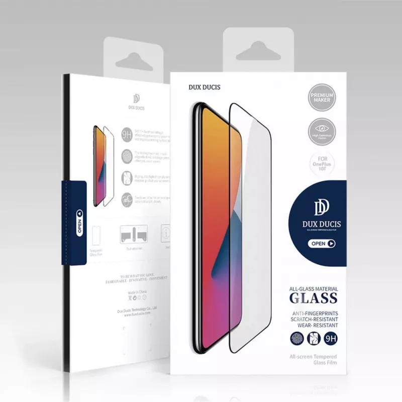 Dux Ducis pellicola protettiva in vetro temperato 9D per OnePlus 10T / OnePlus Ace Pro 9H con cornice nera