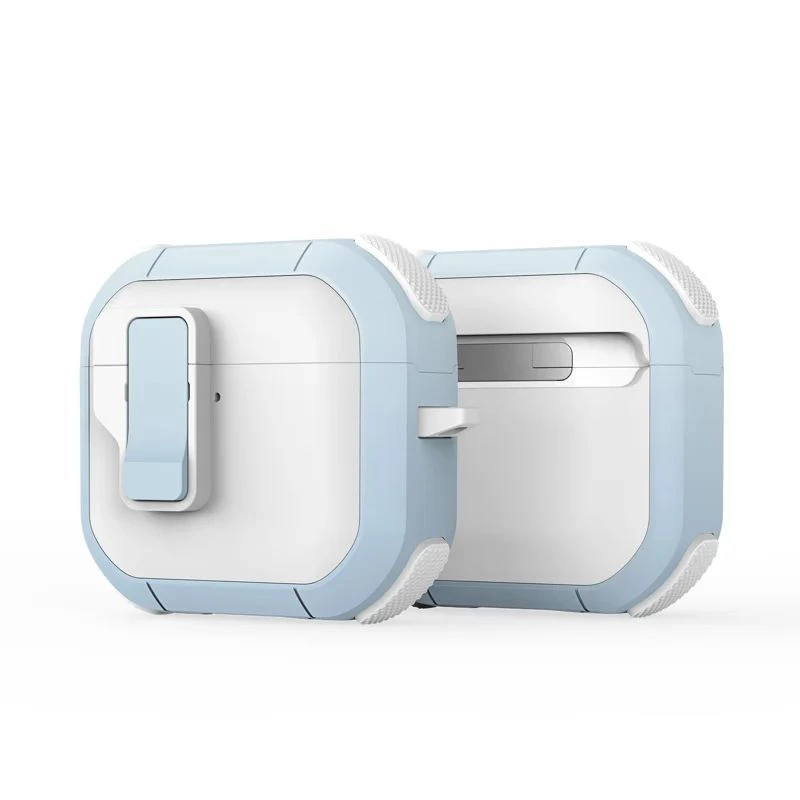 Dux Ducis AirPods 4 Custodia PECP Series PC+TPU con gancio bianco blu