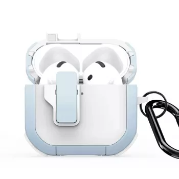 Dux Ducis AirPods 4 Custodia PECP Series PC+TPU con gancio bianco blu