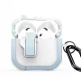 Dux Ducis AirPods 4 Custodia PECP Series PC+TPU con gancio bianco blu