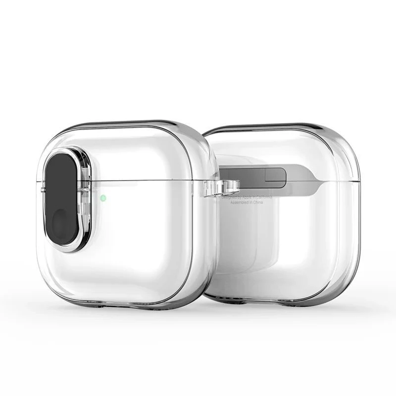 Dux Ducis Apple AirPods 4 PECL Series cover PC+TPU con gancio nero trasparente