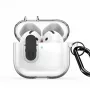 Dux Ducis Apple AirPods 4 PECL Series cover PC+TPU con gancio nero trasparente