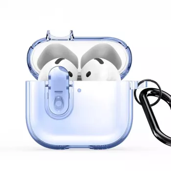 Dux Ducis cover per Apple AirPods 4 serie PECL in PC+TPU con gancio blu