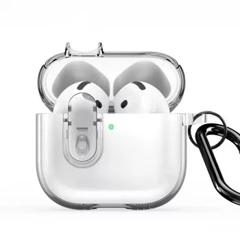 Dux Ducis Apple AirPods 4 Cover PECL Series PC+TPU con gancio trasparente