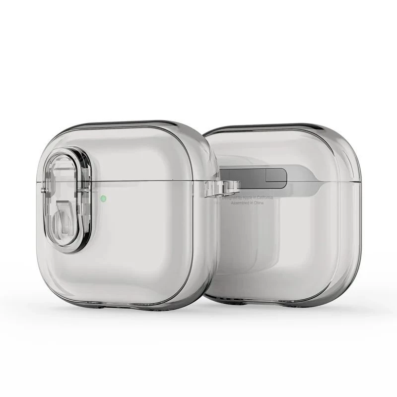 Dux Ducis Apple AirPods 4 PECL Series cover PC+TPU con gancio grigia