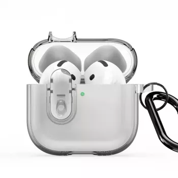 Dux Ducis Apple AirPods 4 PECL Series cover PC+TPU con gancio grigia