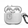 Dux Ducis Apple AirPods 4 PECL Series cover PC+TPU con gancio grigia