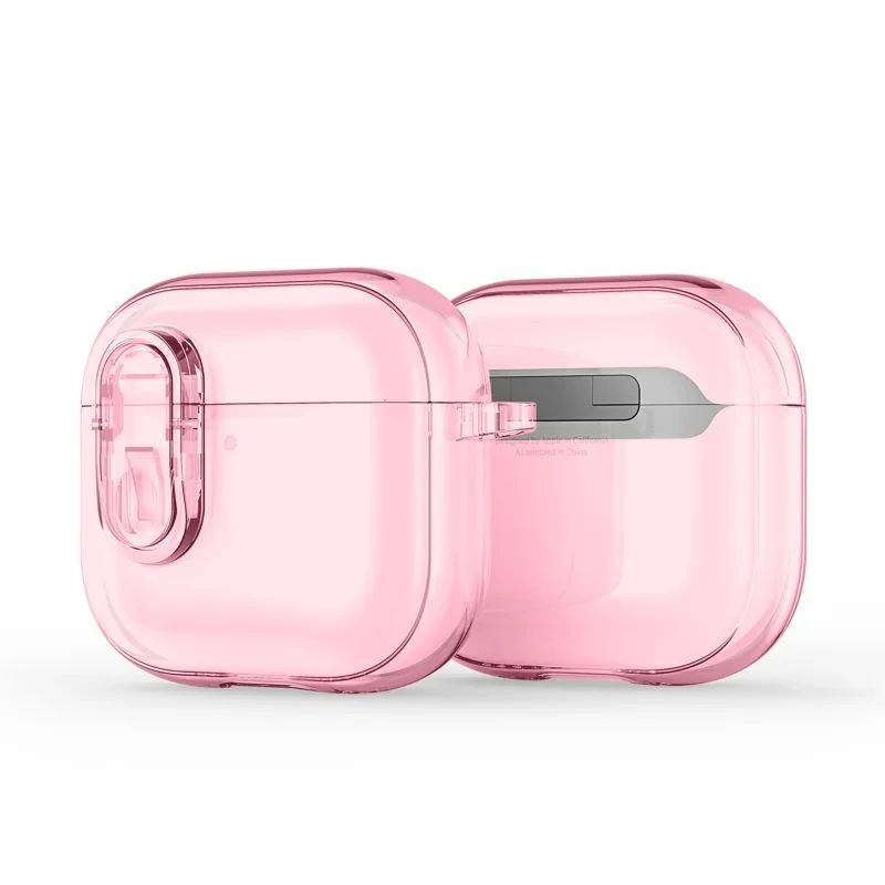 Dux Ducis Apple AirPods 4 serie PECL cover in PC+TPU con gancio rosa