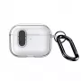 Custodia Dux Ducis PECL Series in PC+TPU con gancio per Apple AirPods Pro 3 nera trasparente