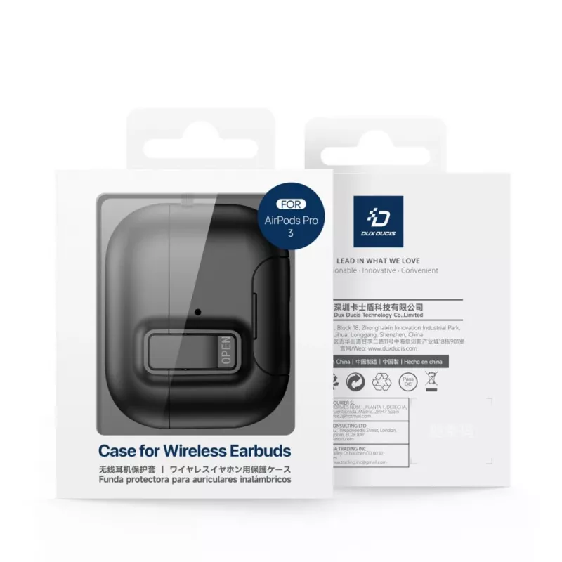 Dux Ducis Apple AirPods Pro 3 Serie PECQ Cover PC+TPU con gancio nera