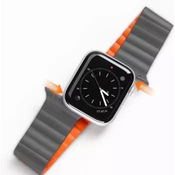 Dux Ducis Apple cinturino magnetico per orologio 7/6/5/4/3/2 / SE (41/40/38mm) Magnetic grigio arancione
