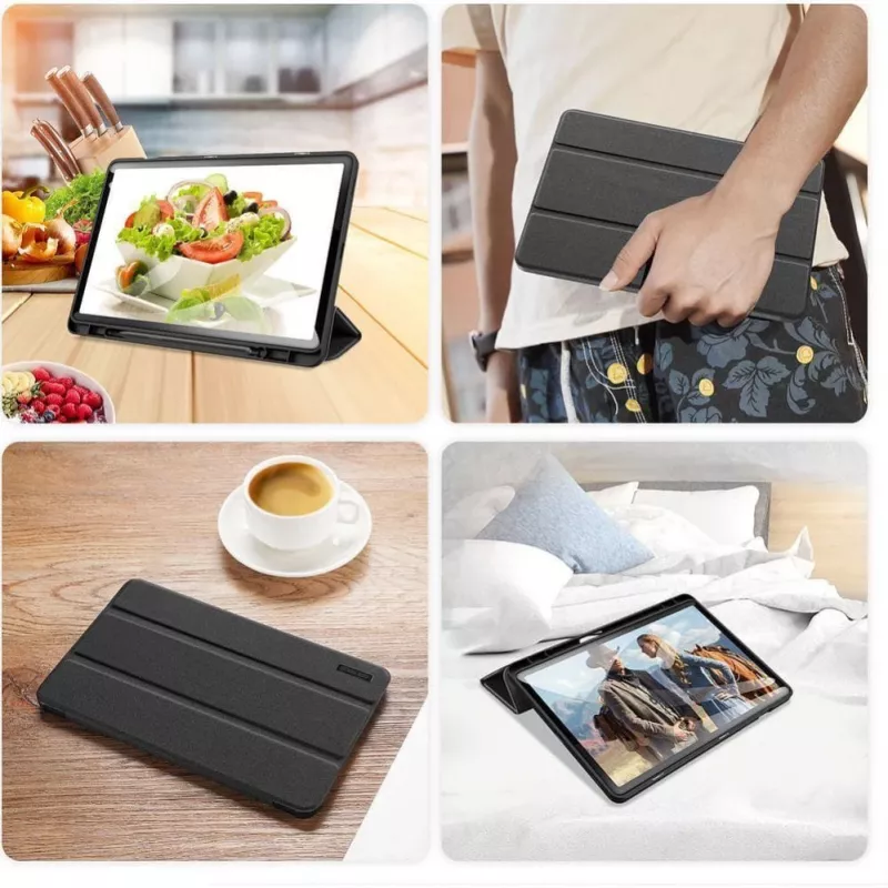 Dux Ducis Domo Series custodia pieghevole con porta matita per Samsung Galaxy Tab S9 FE/S10 FE, nero