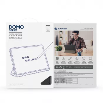 Dux Ducis Domo Series cover per tablet in pelle PU con stand tri-fold per Samsung Galaxy Tab A9 / Tab A11, blu