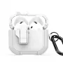 Dux Ducis PECP Series Cover PC+TPU con gancio per AirPods 4, bianca